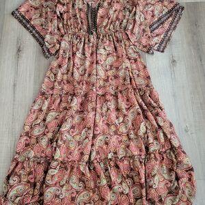Me And Magic Dress in Red and Brown